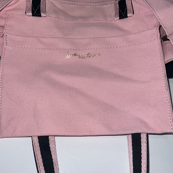 Victoria SECRETS Black and White Love Made Me Do It Colorblock Tote - Picture 7 of 15